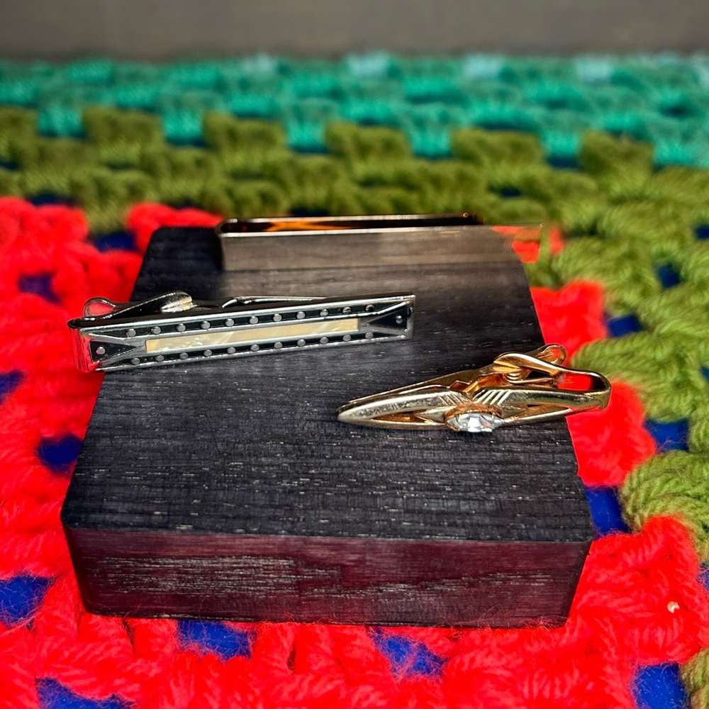 Set Of Three Vintage Swank Tie Clips